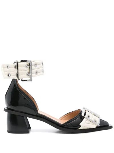 Ganni 55mm Feminine Buckle Pumps In Black