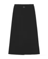 Ganni A-line Organic Cotton Midi Skirt In Black