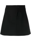 Ganni A-line Pinstripe Miniskirt In Black