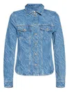 Ganni Acid-wash Denim Shirt In Blue