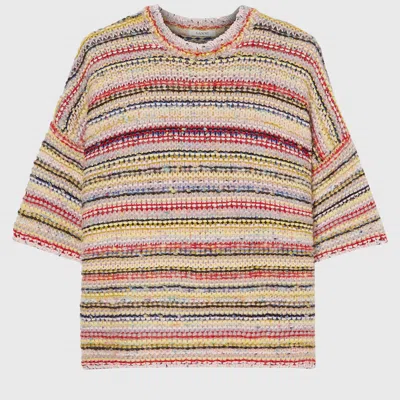 Pre-owned Ganni Acrilyc Crew Neck Sweater Xs/s In Multicolor
