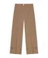 Ganni Adjustable-leg Tailored Trousers In Brown
