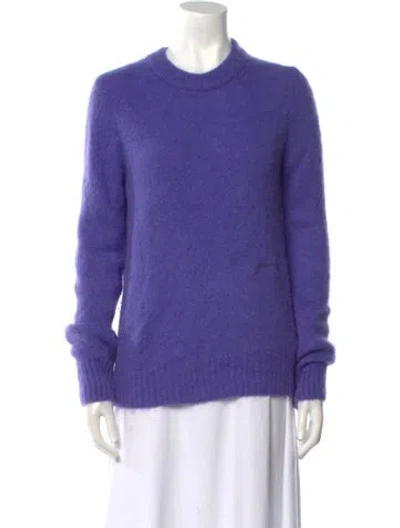 Pre-owned Ganni Alpaca Crew Neck Sweater In Purple