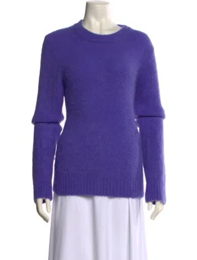 Pre-owned Ganni Alpaca Crew Neck Sweater In Purple