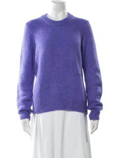 Pre-owned Ganni Alpaca Crew Neck Sweater In Purple