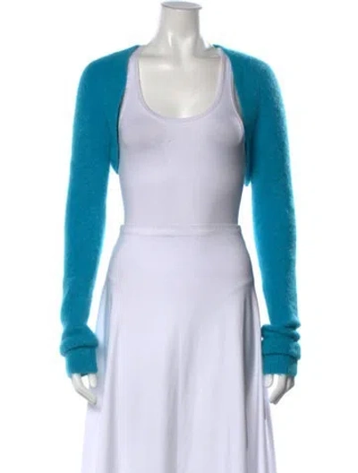 Pre-owned Ganni Alpaca Crew Neck Sweater W/ Tags In Blue