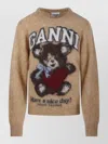 Ganni Printed Alpaca Wool Blend Sweater In Neutral