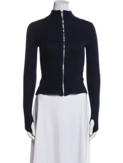 Pre-owned Ganni Alpaca Evening Jacket In Blue