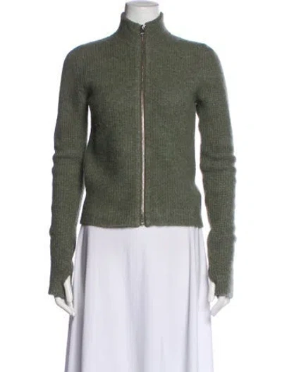 Pre-owned Ganni Alpaca Jacket In Green