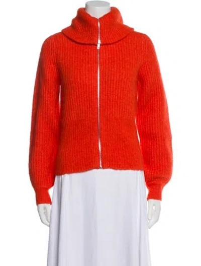 Pre-owned Ganni Alpaca Jacket In Orange