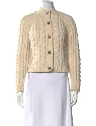 Pre-owned Ganni Alpaca Mock Neck Sweater In Neutral