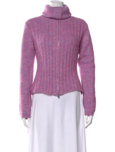 Pre-owned Ganni Alpaca Patterned Sweater In Purple