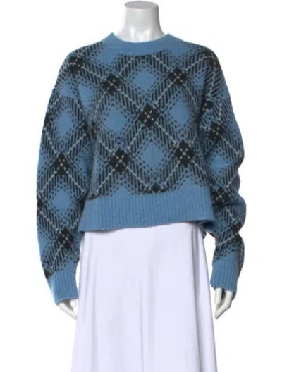 Pre-owned Ganni Alpaca Printed Sweater In Blue