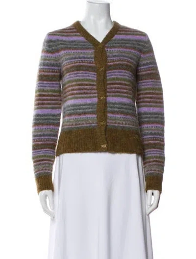 Pre-owned Ganni Alpaca Striped Sweater In Multi