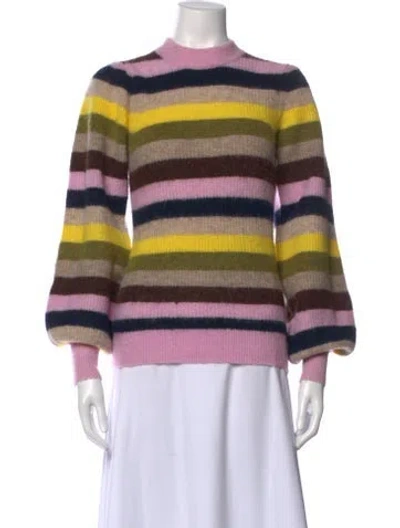Pre-owned Ganni Alpaca Striped Sweater In Multi