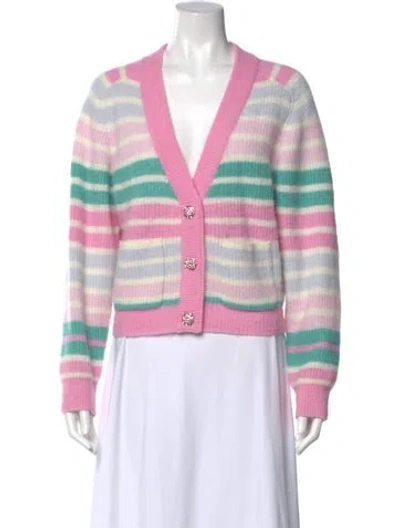 Pre-owned Ganni Alpaca Striped Sweater In Pink