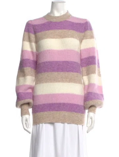 Pre-owned Ganni Alpaca Striped Sweater In Purple