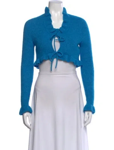 Pre-owned Ganni Alpaca Sweater In Blue