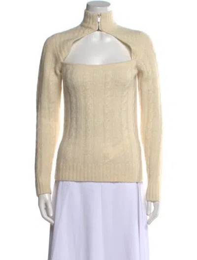 Pre-owned Ganni Alpaca Turtleneck Sweater In Neutral