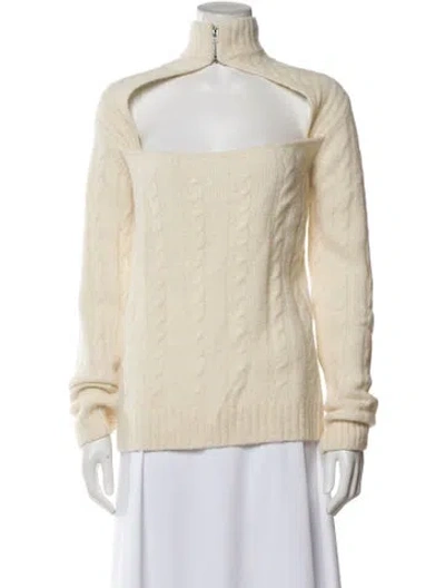 Pre-owned Ganni Alpaca Turtleneck Sweater W/ Tags In Neutral