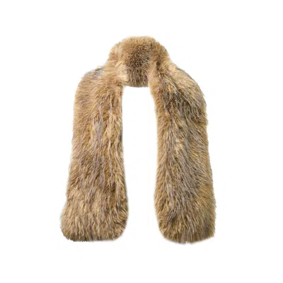 Ganni Alternative Fur Scarf In Animal Print
