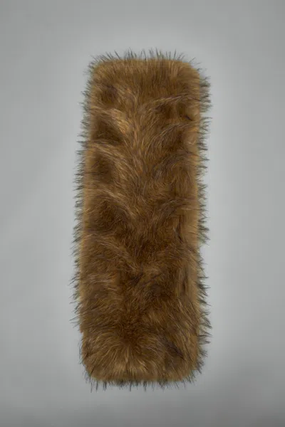 Ganni Alternative Fur Scarf In Brown