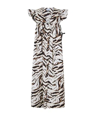 Ganni Angel Long Maxi Dress In Multi