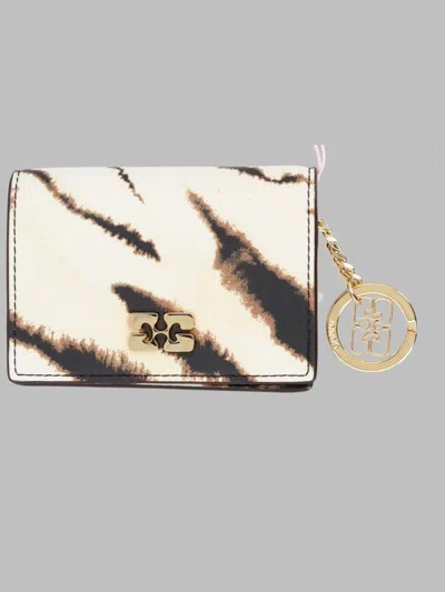 Ganni Animal Mini Card Case Wallet 7cm X 10cm X 2.5cm In Animalier