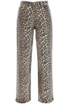 GANNI 'ANIMAL PRINT DENIM IZEY JEANS