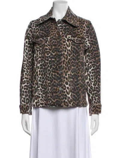 Pre-owned Ganni Animal Print Evening Jacket