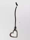 Ganni Animal Print Heart Shape Metal Charm Keychain