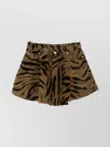 Ganni Tiger-print Pocket Mini Skirt In Animal Print