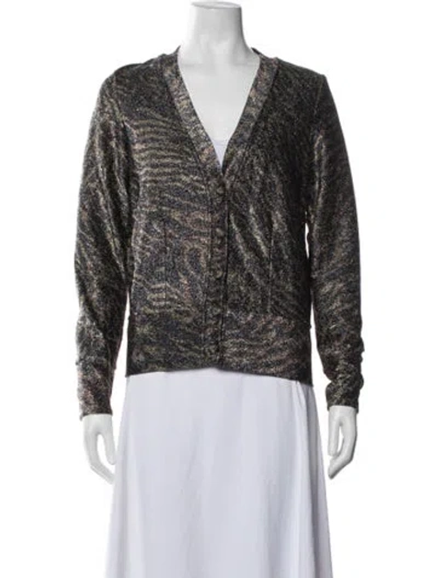 Pre-owned Ganni Animal Print Jacket In Gold