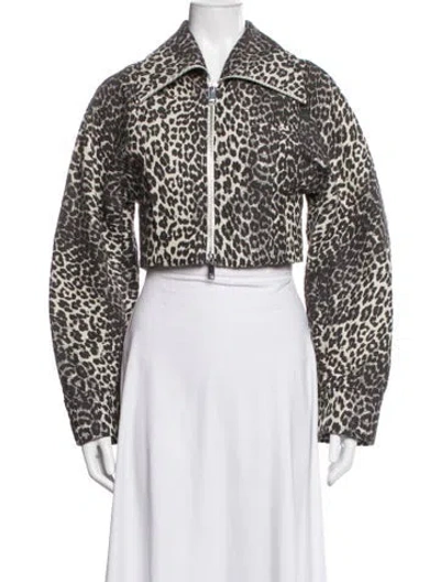 Pre-owned Ganni Animal Print Jacket In Multi