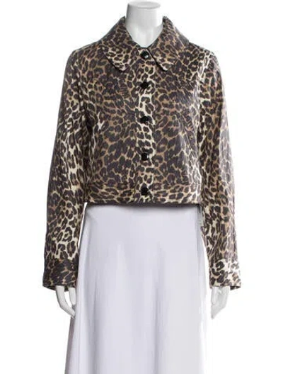 Pre-owned Ganni Animal Print Jacket In Multicolor