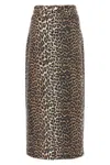 Ganni Animal Print Long Skirt