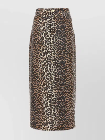 GANNI ANIMAL PRINT LONG SKIRT