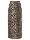 Ganni Animal Print Long Skirt In Leopard