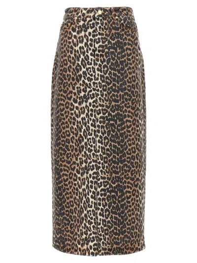 GANNI ANIMAL PRINT LONG SKIRT