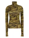 Ganni Printed Stretch Viscose Top In Multi