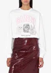Ganni Have A Nice Day Long-sleeved Top In White