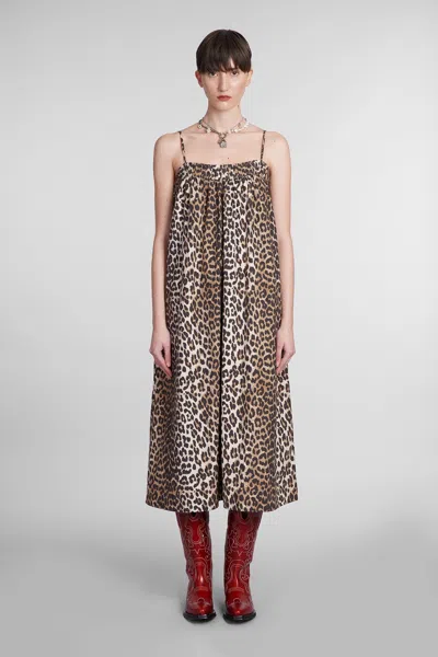 GANNI ANIMAL PRINT MIDI DRESS
