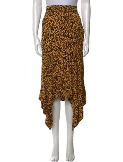 Pre-owned Ganni Animal Print Midi Length Skirt In Multi