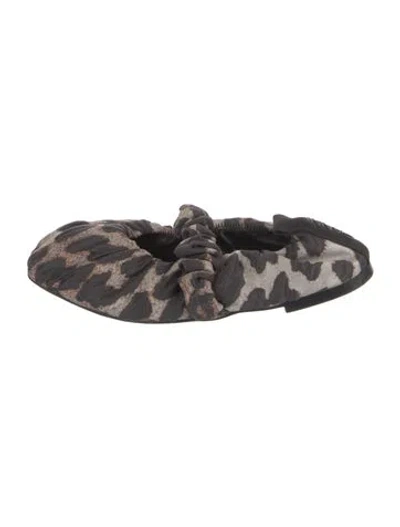 Pre-owned Ganni Animal Print Mules In Multi