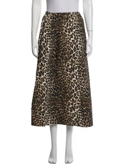 Pre-owned Ganni Animal Print Pajamas In Brown