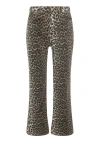 Ganni Animal Print Pants In Brown