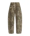 Ganni Cotton Pants In Brown