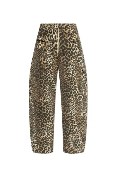 Ganni Cotton Pants In Multicolor