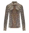 Ganni Leopard Print Canvas Overshirt
