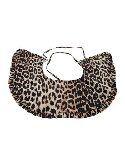 Pre-owned Ganni Animal Print Snood In Neutrals